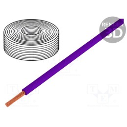 1 rol x DONAU ELEKTRONIK - 118-6 - Wire, stranded, Cu, 0.14mm2, PVC, violet, 60V, 10m, 1x0.14mm2