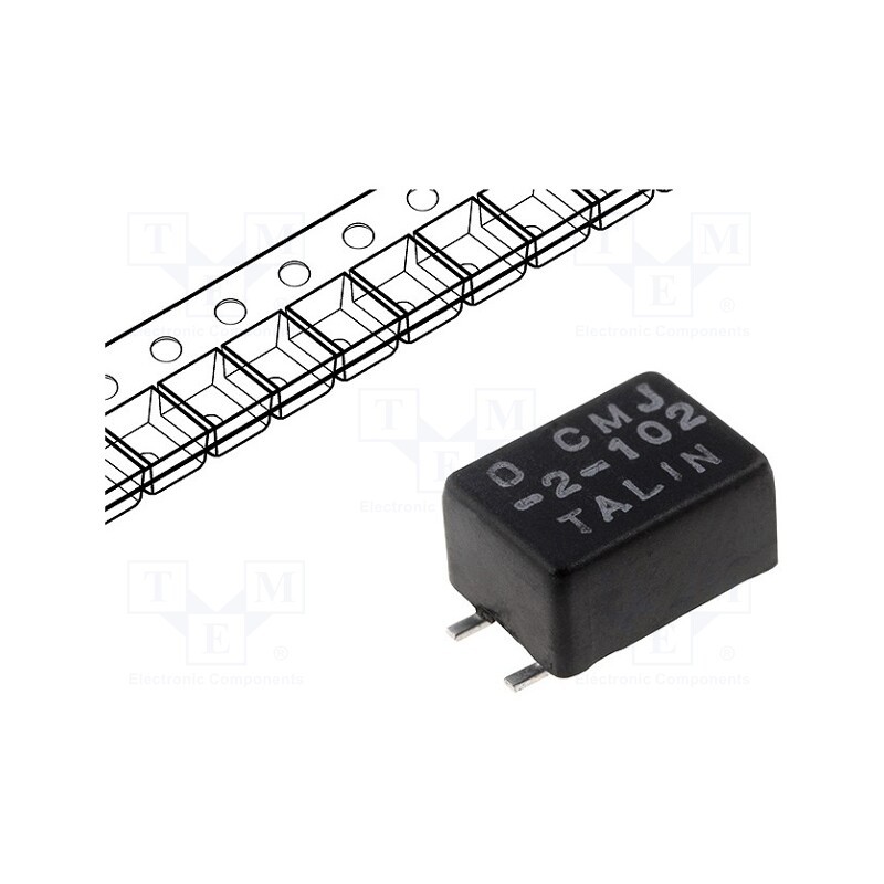 1 pcs x TALEMA - CMJ-2-102 - Inductor: wire, SMD, 500mA, 250mΩ, Induct.of indiv.wind: 1000uH