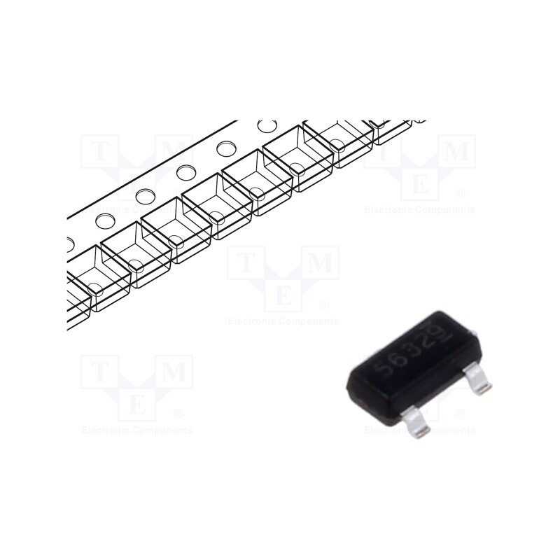 3 pcs x ONSEMI - FDN5632N-F085 - Transistor: N-MOSFET, unipolar, 60V, 1.7A, 1.1W, SuperSOT-3