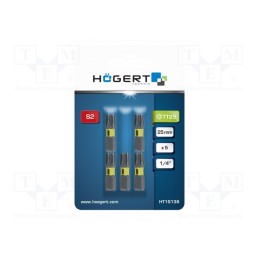 1 pcg x Hu00d6GERT TECHNIK - HT1S138 - Screwdriver bit, Torx®, TX25, Overall len: 25mm, 5pcs, Kind: impact