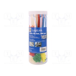 1 set x LOGILINK - KAB0017 - Ties set, polyamide, red,natural,blue,green,yellow, 300pcs.