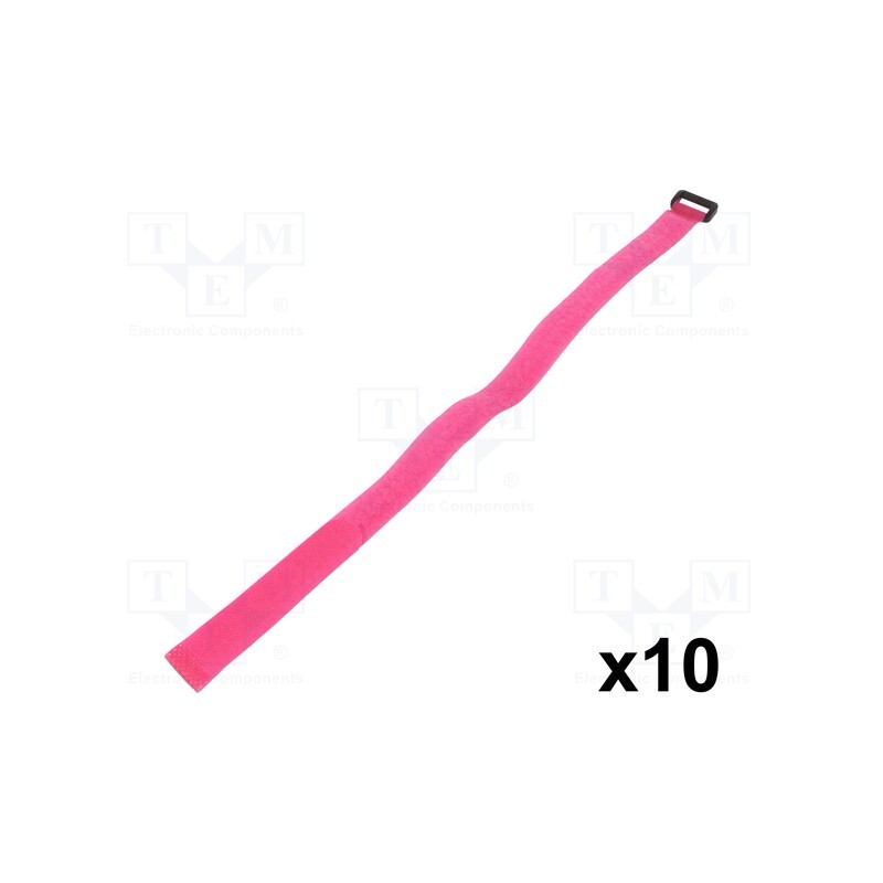 1 set x LOGILINK - KAB0016 - Hook and loop fastener, L: 500mm, W: 20mm, polyamide, pink, 10pcs.