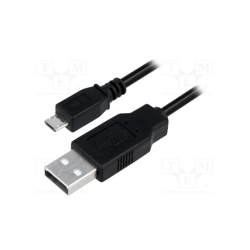 1 pcs x LOGILINK - CU0058 - Cable, USB A plug,USB B micro plug, nickel plated, 1m, black