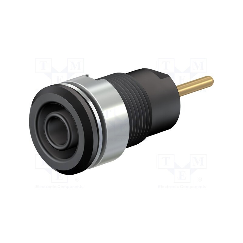 1 pcs x STu00c4UBLI - 23.3010-21 - Socket, 4mm banana, 24A, 1kV, Cutout: Ø12.2mm, black, gold-plated
