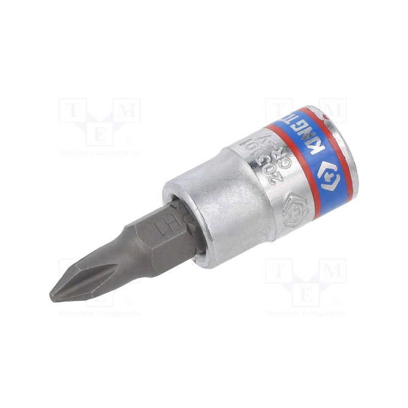 1 pcs x KING TONY - 203101 - Socket, socket spanner, PH1, 1/4', 37mm, Bit: Phillips