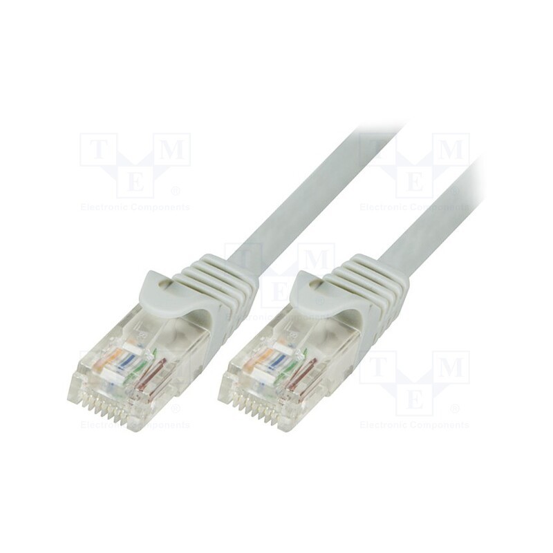 1 pcs x LOGILINK - CP1012U - Patch cord, U/UTP, 5e, stranded, CCA, PVC, grey, 0.25m, 26AWG