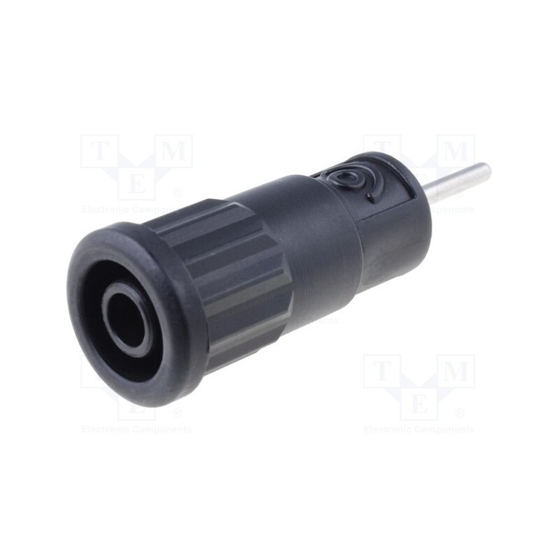 1 pcs x SCHu00dcTZINGER - SEPB 6887 NI / SW - Socket, 4mm banana, 36A, 1kV, black, on panel,push-in, -25÷80°C