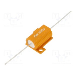 1 pcs x SR PASSIVES - AHP5W-33RJ - Resistor: wire-wound, with heatsink, 33Ω, 5W, ±5%, 50ppm/°C, axial
