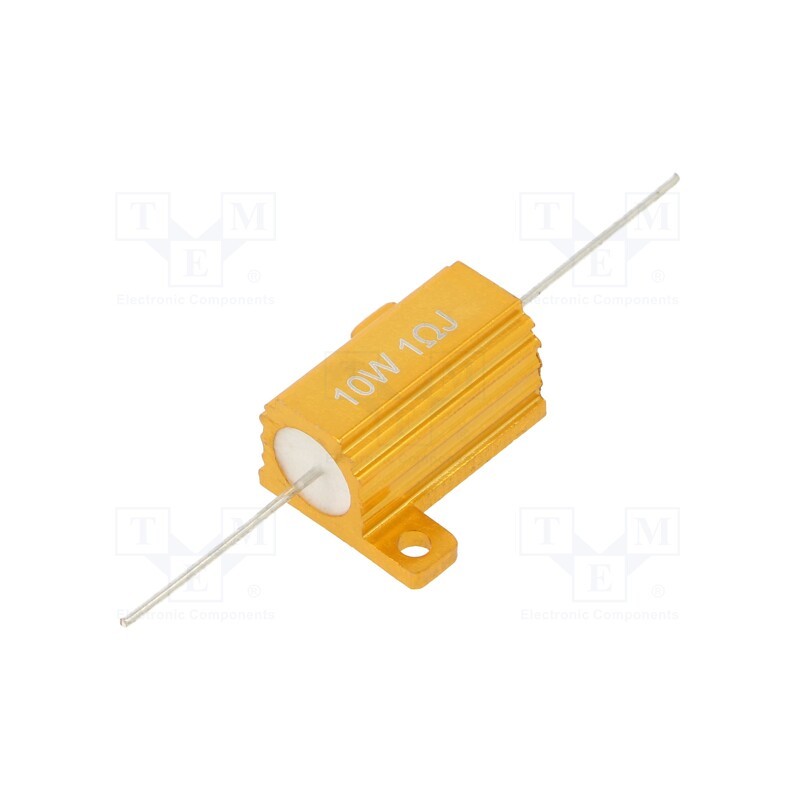 1 pcs x SR PASSIVES - AHP10W-1RJ - Resistor: wire-wound, with heatsink, 1Ω, 10W, ±5%, 50ppm/°C, 14.3mm