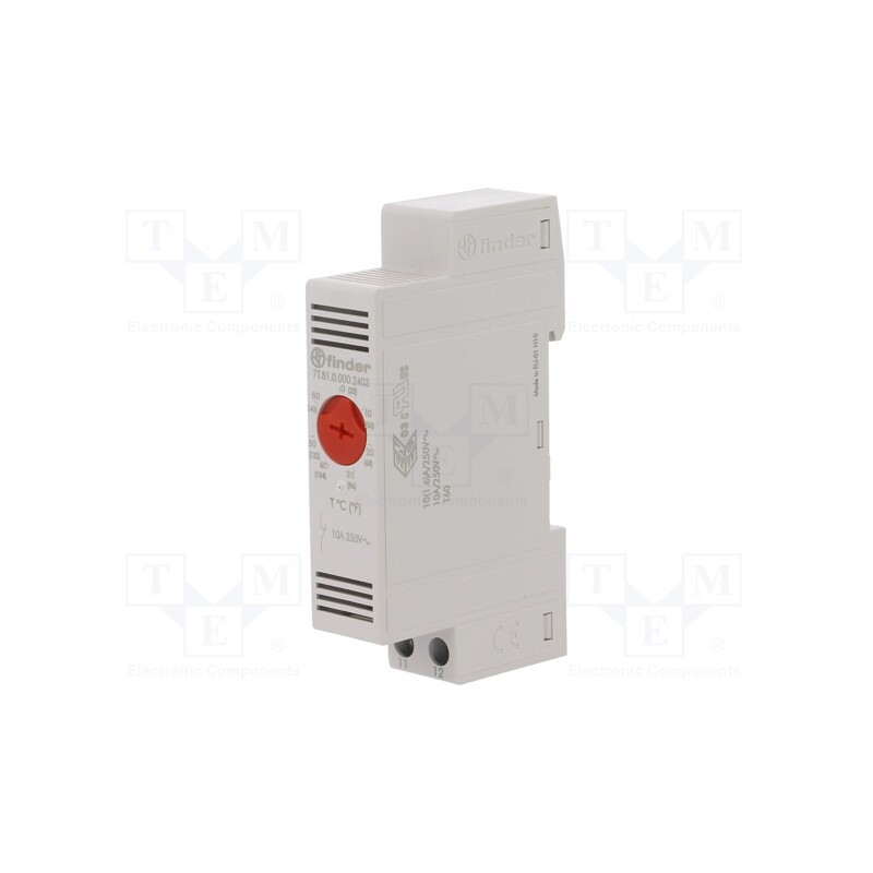 1 pcs x FINDER - 7T.81.0.000.2403 - Sensor: thermostat, NC, 10A, 250VAC, screw terminals, 7±4 K, IP20