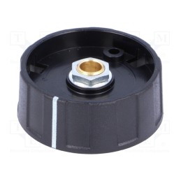 1 pcs x OKW - A2640060 - Knob, with pointer, ABS, Øshaft: 6mm, Ø40x15.5mm, black, A2640