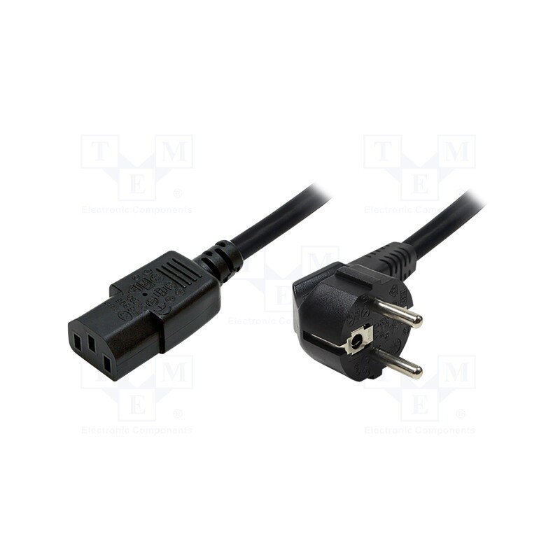1 pcs x LOGILINK - CP090 - Cable, CEE 7/7 (E/F) plug angled,IEC C13 female, 1.8m, black