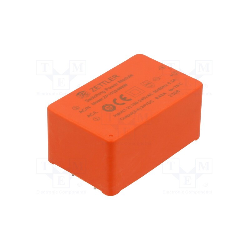 1 pcs x ZETTLER - ZP10S2400W - Converter: AC/DC, 10W, 85÷265VAC, Usup: 100÷370VDC, Uout: 24VDC