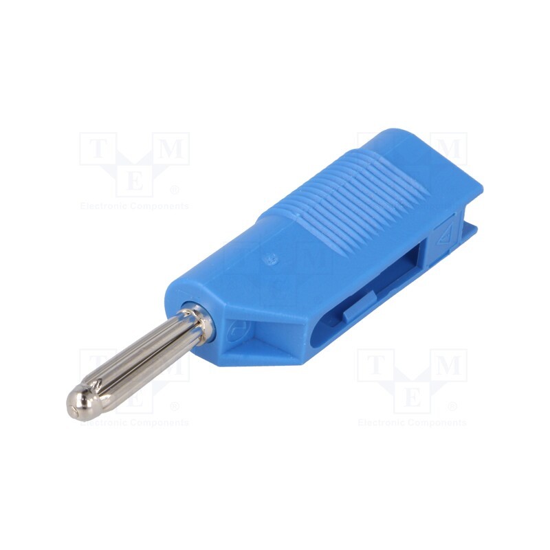 1 pcs x HIRSCHMANN T&M - BSB 20 BL - Plug, 4mm banana, 30A, 33VAC, 60VDC, blue, 3mΩ, 2.5mm2, screw type