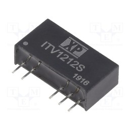 1 pcs x XP POWER - ITV1212S - Converter: DC/DC, 1W, Uin: 12V, Uout: 12VDC, Uout2: -12VDC, SIP, 50kHz