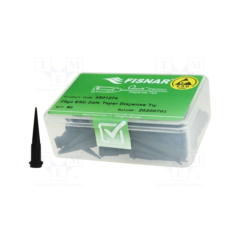 10 pcs x FISNAR - 8501274 - Needle: plastic, 1.25', Size: 25, straight,conical, 0.25mm