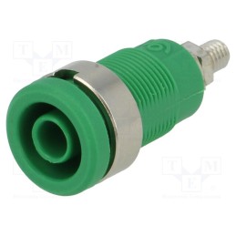1 pcs x ELECTRO-PJP - 3265-I-GN - Socket, 4mm banana, 36A, Cutout: Ø12mm, green, nickel plated, 5mΩ