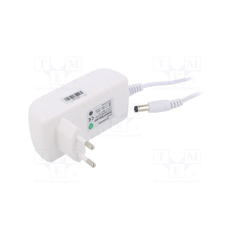 1 pcs x POS - POSB24100A-WH - Power supply: switched-mode, plug, 24VDC, 1A, 24W, Plug: EU, 82.11%