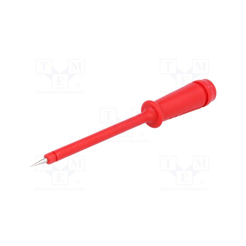 1 pcs x HIRSCHMANN T&M - PRUEF 2 RT - Probe tip, red, Tip diameter: 2mm, Socket size: 4mm, 60VDC, 50mΩ