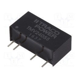 1 pcs x TRACO POWER - TMV 2405S - Converter: DC/DC, 1W, Uin: 21.6÷26.4V, Uout: 5VDC, Iout: 200mA, SIP7
