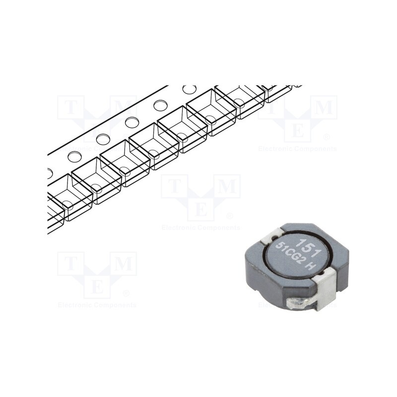 1 pcs x EATON ELECTRONICS - DR1050-151-R - Inductor: wire, SMD, 149uH, Ioper: 1.26A, 238mΩ, ±30%, Isat: 1.15A