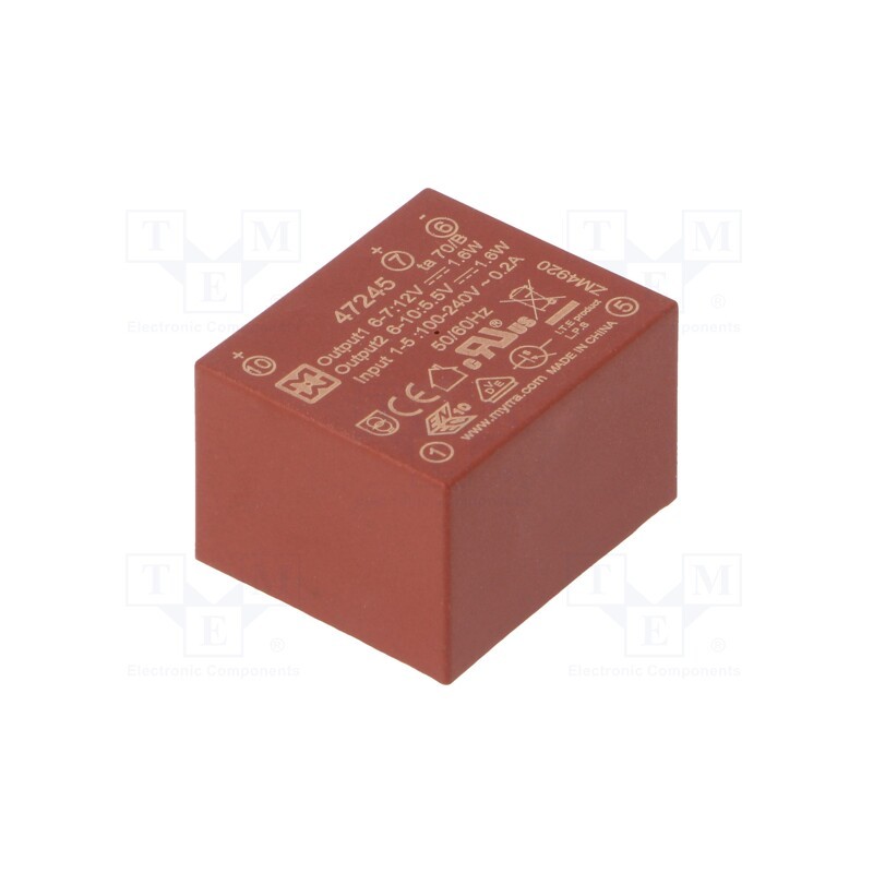 1 pcs x MYRRA - 47245 - Converter: AC/DC, 3.2W, 85÷265VAC, Usup: 120÷370VDC, Uout: 12VDC