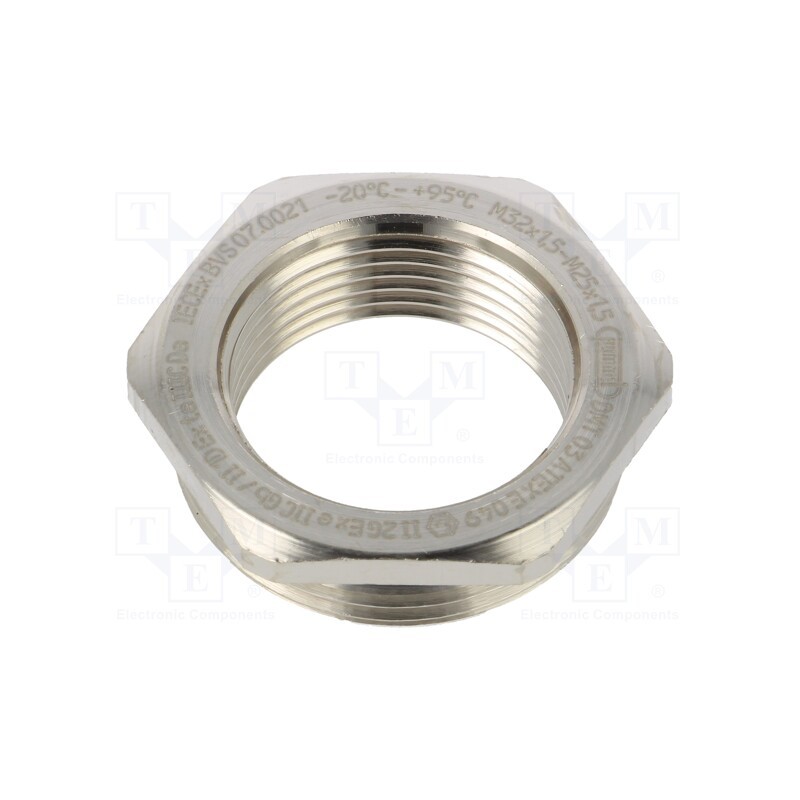 1 pcs x HUMMEL - 1.078.3225.50 - Reduction of threads for glands, Int.thread: M25, brass, nickel