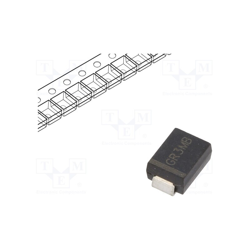 10 pcs x YANGJIE TECHNOLOGY - GR3MB - Diode: rectifying, SMD, 1kV, 3A, 500ns, SMB, Ufmax: 1.3V, Ifsm: 100A