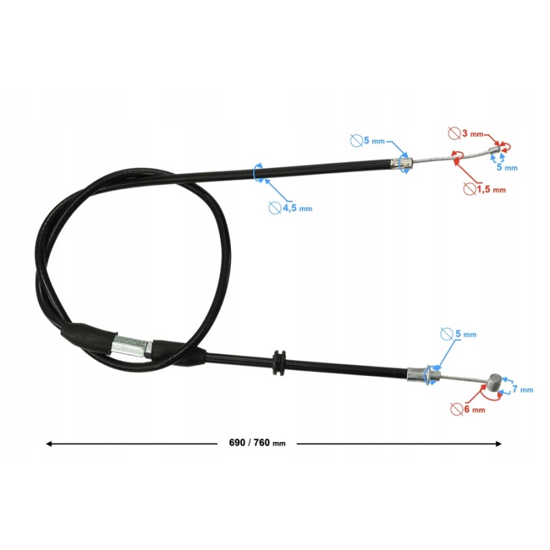 Pentor throttle cable
