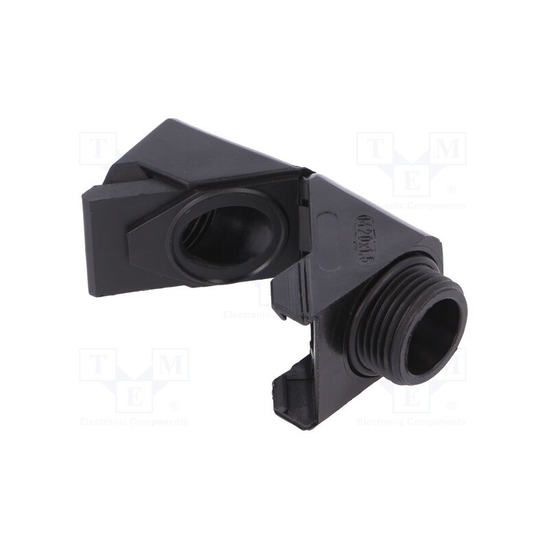 1 pcs x HUMMEL - 1.316.2001.50 - Connector, angular, M20, M20, IP68, polyamide, black, Snap Elbow