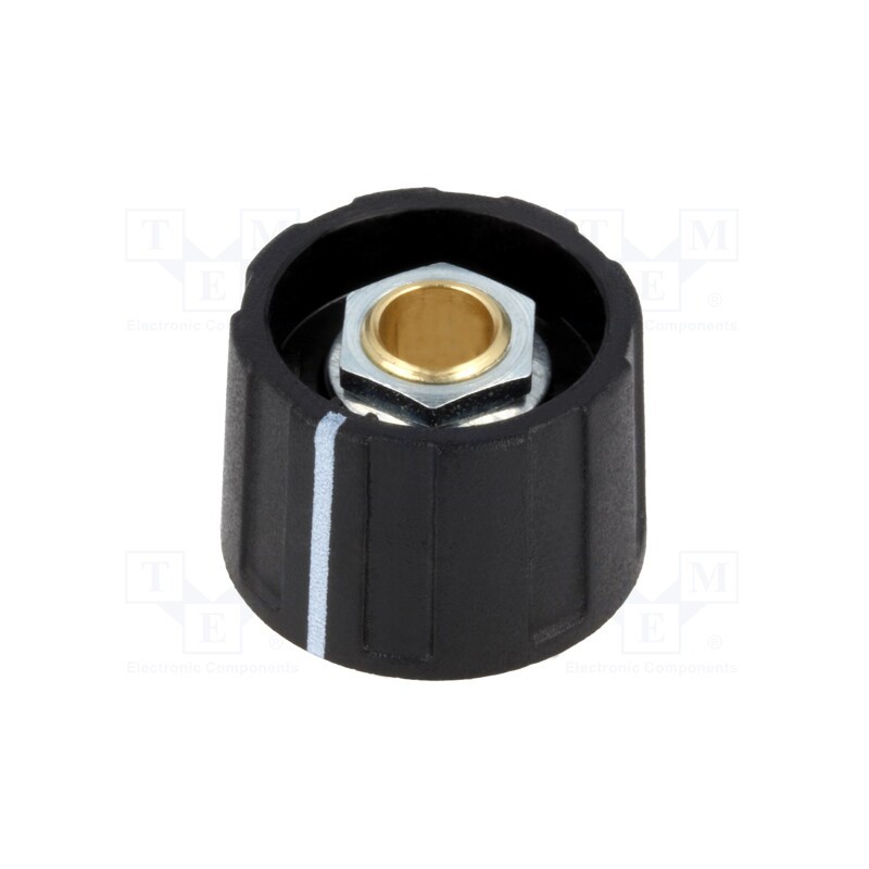 1 pcs x OKW - A2623060 - Knob, with pointer, ABS, Øshaft: 6mm, Ø23x15.5mm, black, A2623