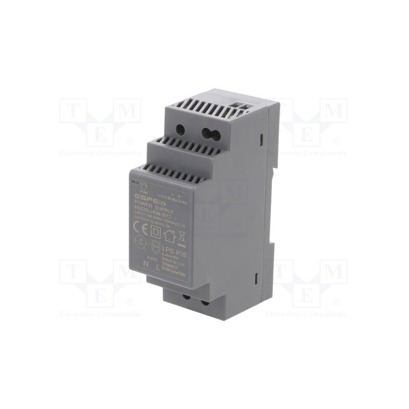 1 pcs x ESPE - HDN-3012 - Power supply: switched-mode, for DIN rail, 24W, 12VDC, 2A, OUT: 1