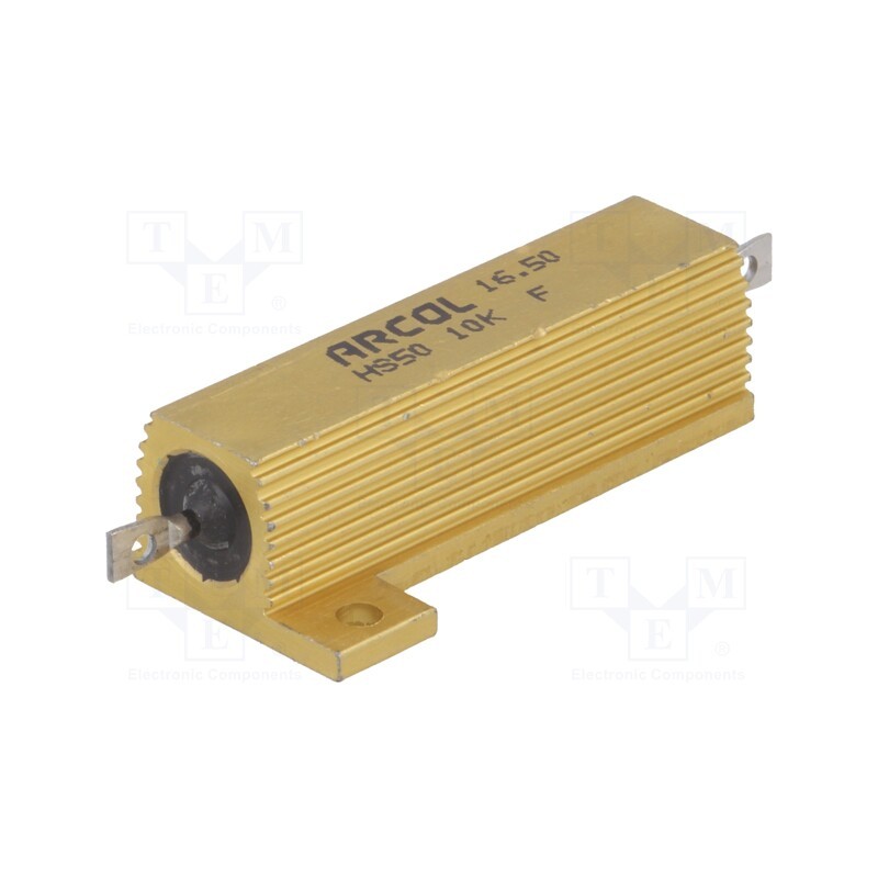 1 pcs x ARCOL - HS50 10K F - Resistor: wire-wound, with heatsink, screw, 10kΩ, 50W, ±1%