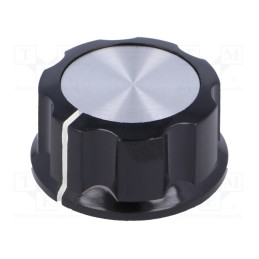 1 pcs x SR PASSIVES - G33-S - Knob, with flange, bakelite, Øshaft: 6.35mm, Ø29.6x16mm, silver