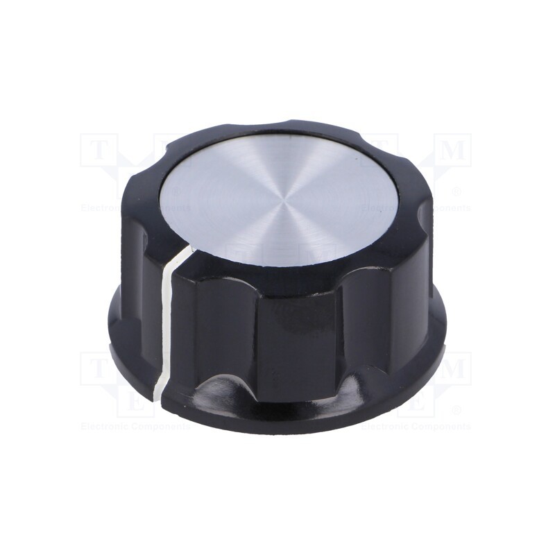 1 pcs x SR PASSIVES - G33-S - Knob, with flange, bakelite, Øshaft: 6.35mm, Ø29.6x16mm, silver
