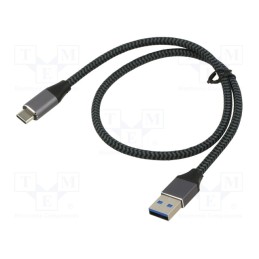 1 pcs x ART - KABUSBC OEM-C2-2 - Cable, USB 3.1, USB A plug,USB C plug, 2m, black-gray, 10Gbps, 15W