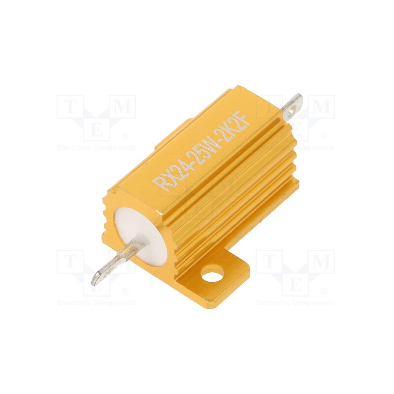 1 pcs x SR PASSIVES - AHP25W-2K2F - Resistor: wire-wound, with heatsink, 2.2kΩ, 25W, ±1%, 30ppm/°C