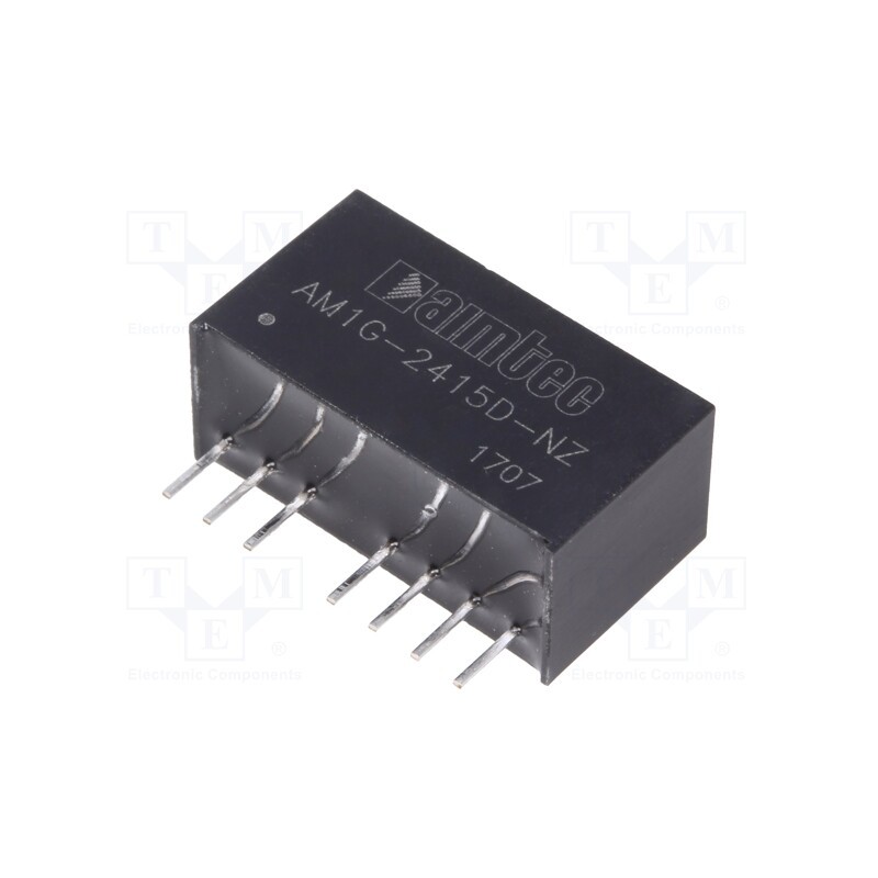 1 pcs x AIMTEC - AM1G-2415D-NZ - Converter: DC/DC, 1W, Uin: 18÷36V, Uout: 15VDC, Uout2: -15VDC, SIP8