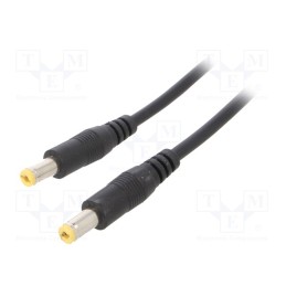 1 pcs x SUNNY - ECP05R2155STP2155S - Cable, 2x0.35mm2, both sides,DC 5,5/2,1 plug, straight, black