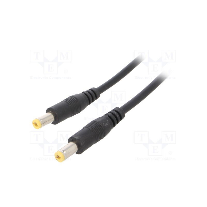 1 pcs x SUNNY - ECP05R2155STP2155S - Cable, 2x0.35mm2, both sides,DC 5,5/2,1 plug, straight, black