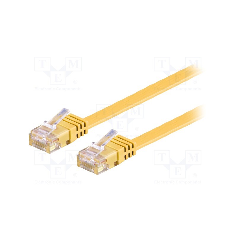 1 pcs x Goobay - 96408 - Patch cord, U/UTP, 6, stranded, Cu, PVC, yellow, 1.5m, 32AWG