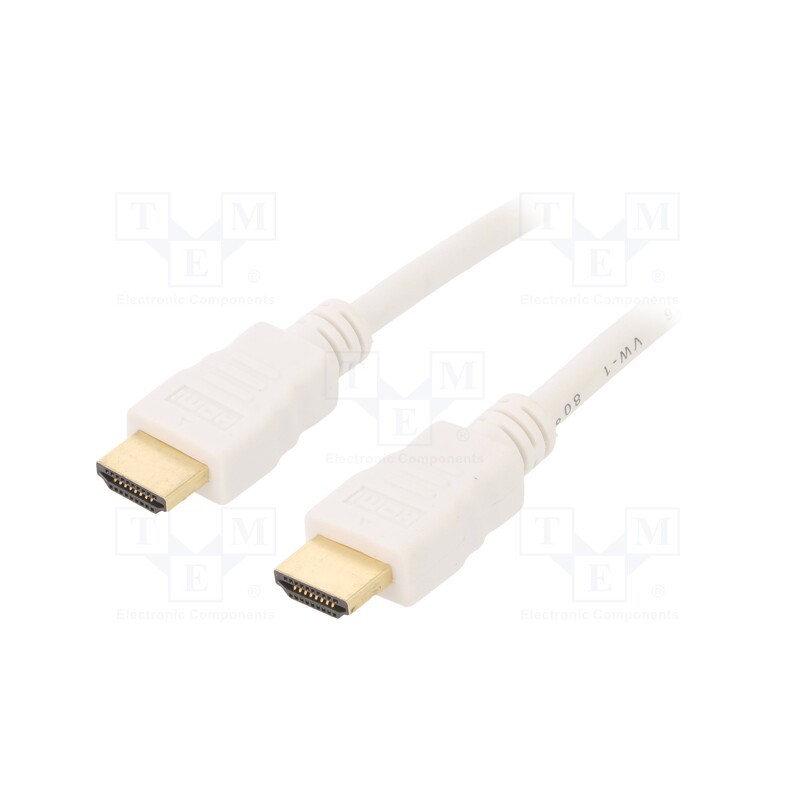 1 pcs x GEMBIRD - CC-HDMI4-W-6 - Cable, HDMI 2.0, HDMI plug,both sides, PVC, 1.8m, white, 30AWG