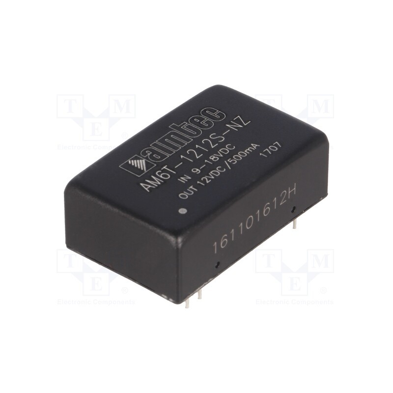 1 pcs x AIMTEC - AM6T-1212S-NZ - Converter: DC/DC, 6W, Uin: 9÷18V, Uout: 12VDC, Iout: 500mA, DIP24