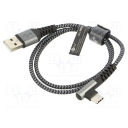 1 pcs x Goobay - 64655 - Cable, USB 2.0, USB A plug,USB C angled plug, 0.5m, 480Mbps