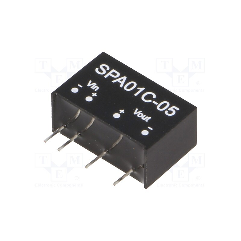 1 pcs x MEAN WELL - SPA01C-05 - Converter: DC/DC, 1W, Uin: 36÷75V, Uout: 5VDC, Iout: 20÷200mA, SIP6