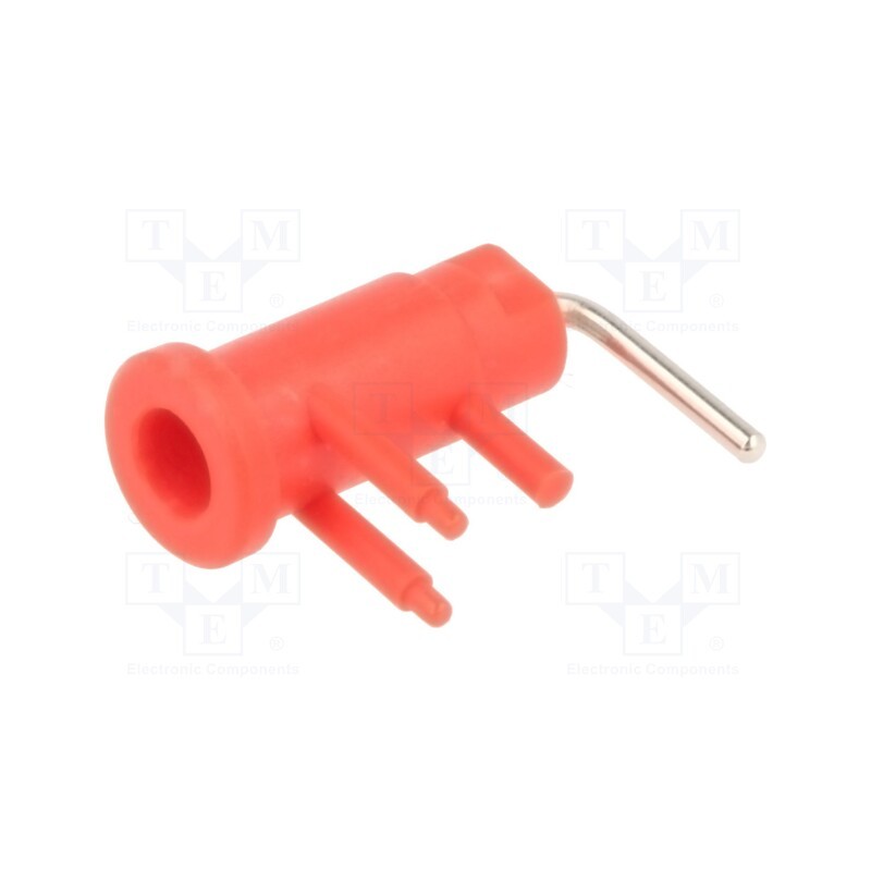 1 pcs x SCHu00dcTZINGER - SEB 3402 NI / 10 / RT - Socket, 2mm banana, 10A, 600V, 19.5mm, red, on panel,screw, 7mΩ