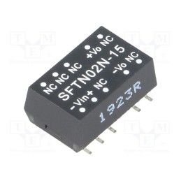 1 pcs x MEAN WELL - SFTN02N-15 - Converter: DC/DC, 2W, Uin: 21.6÷26.4V, Uout: 15VDC, Iout: 27÷133mA