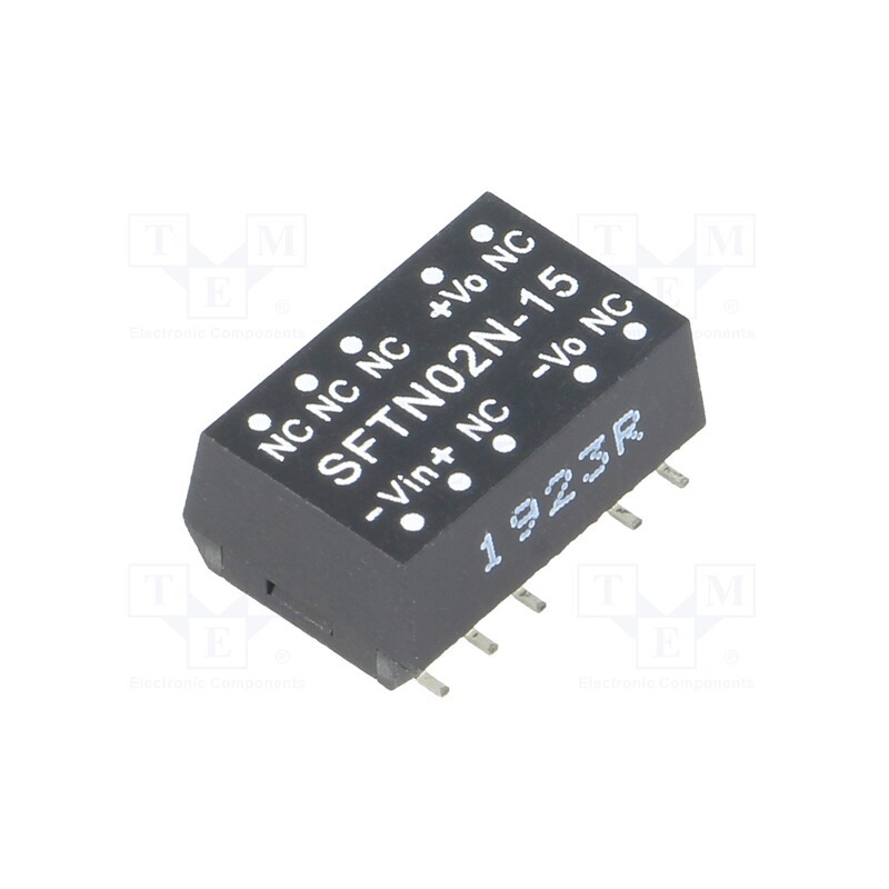 1 pcs x MEAN WELL - SFTN02N-15 - Converter: DC/DC, 2W, Uin: 21.6÷26.4V, Uout: 15VDC, Iout: 27÷133mA