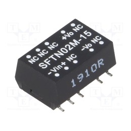 1 pcs x MEAN WELL - SFTN02M-15 - Converter: DC/DC, 2W, Uin: 10.8÷13.2V, Uout: 15VDC, Iout: 27÷133mA