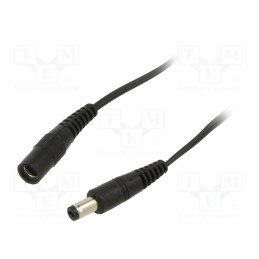 1 pcs x WEST POL - P25-C21-T050-050BK - Cable, 2x0.5mm2, DC 5,5/2,1 plug,DC 5,5/2,5 plug, straight, 0.5m